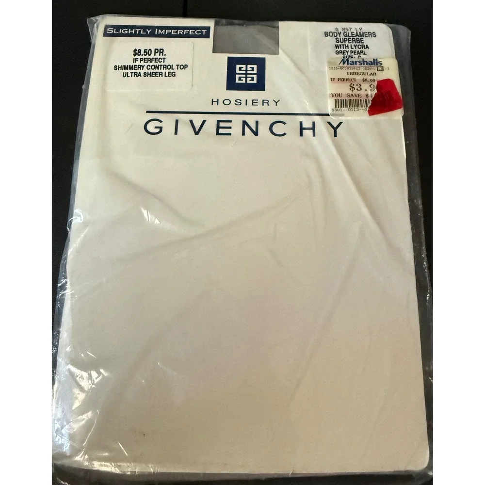 Givenchy Size C Hosiery Grey Pearl Body Gleamers Superbe Shimmer Tights NEW